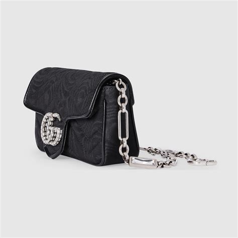 marsupio gucci nero donna|Marsupio GG Marmont in tessuto moiré nero .